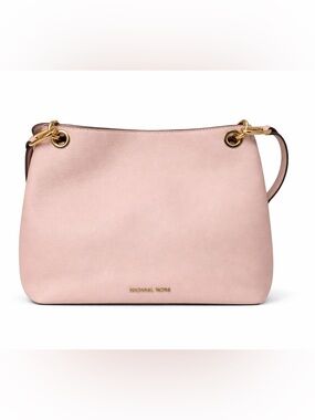 Michael Kors Blush Pink Leather Shoulder Bag with Gold Hardware